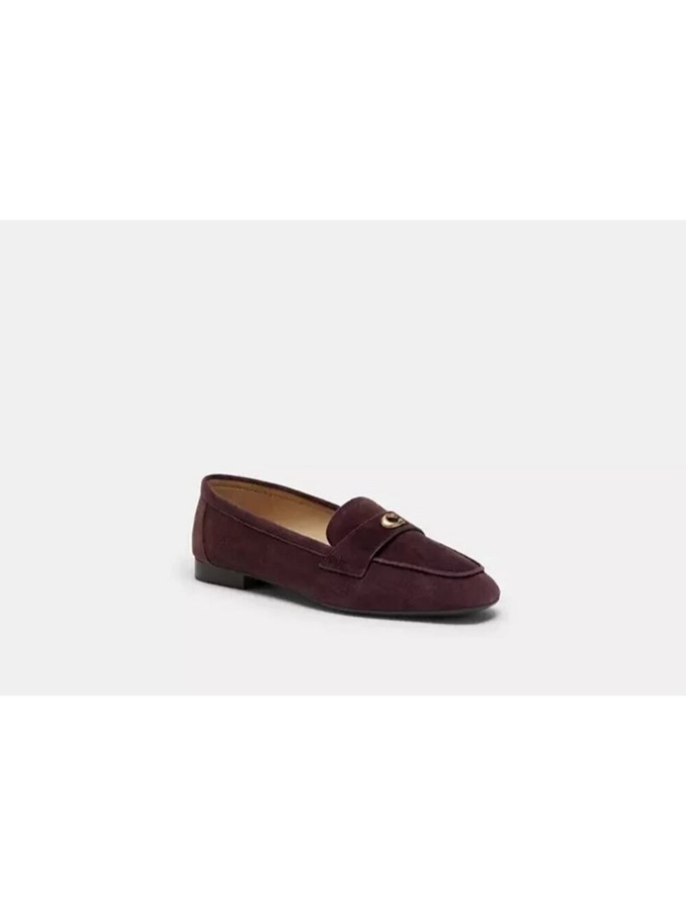 Coach Sculpt C Merlot Suede Penny Loafers Women's SZ 7 Closed Toe Block Heel